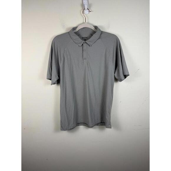 Rhone Reign Polo Shirt Mens Performance Size Large Gray Stretch Golf - Picture 1 of 6